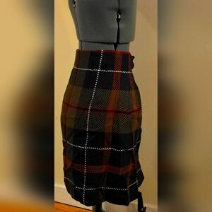Plaid Wool Skirt